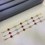 [¡®Twinkle jewelry¡¯]CLOVER 6 MOTIF RED AGATE LASER BRACELET