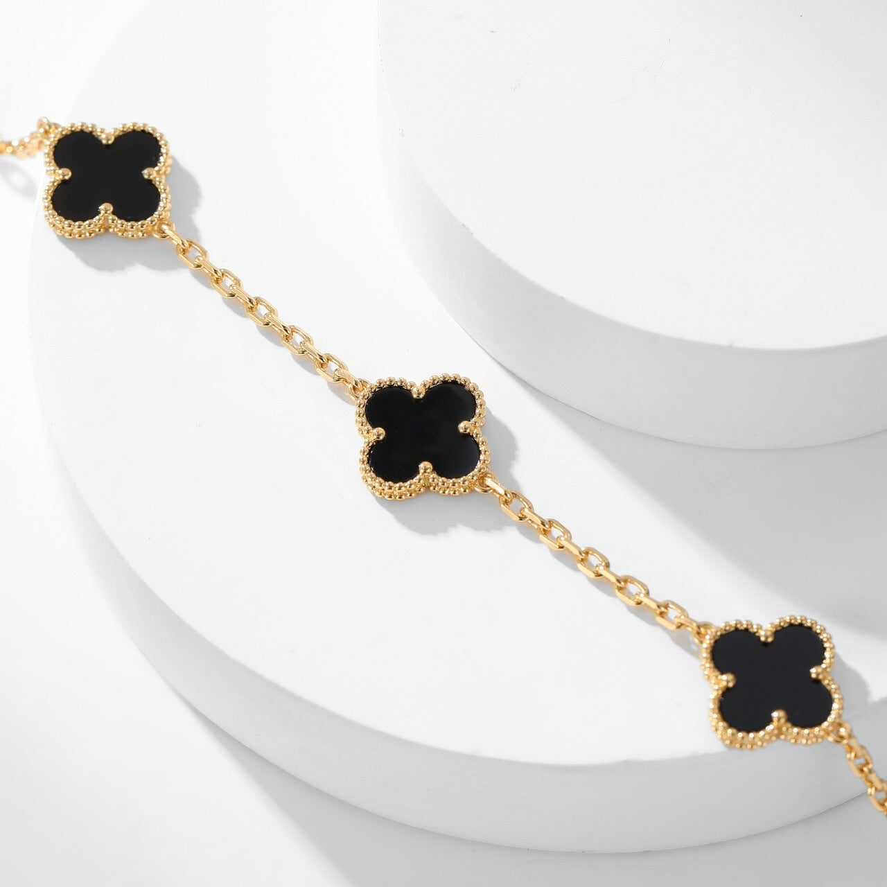 ¡®Twinkle jewelry¡¯CLOVER 10 MOTIFS ONYX NECKLACE