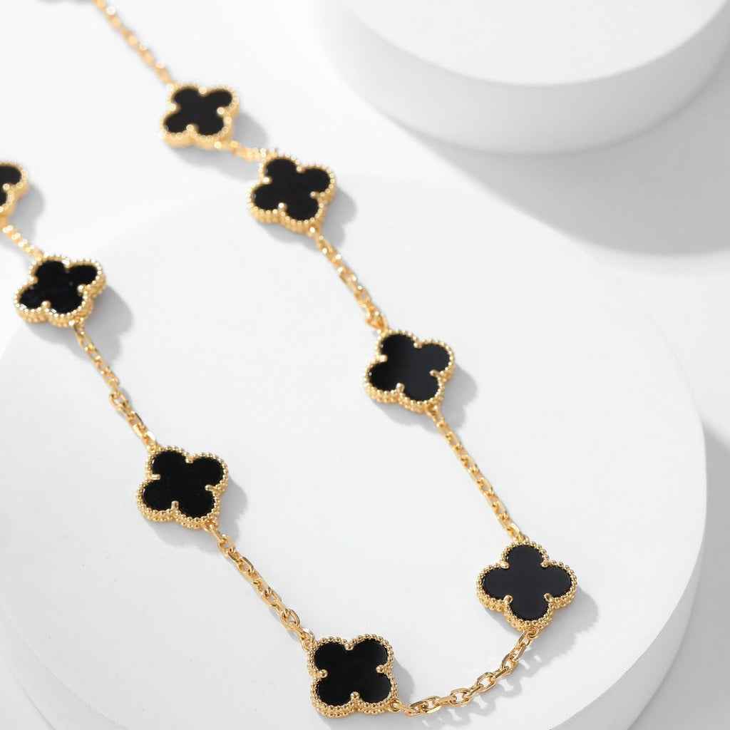 ¡®Twinkle jewelry¡¯CLOVER 10 MOTIFS ONYX NECKLACE