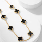 ¡®Twinkle jewelry¡¯CLOVER 10 MOTIFS ONYX NECKLACE