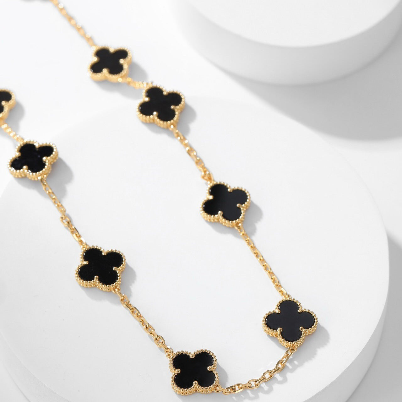 ¡®Twinkle jewelry¡¯CLOVER 10 MOTIFS ONYX NECKLACE