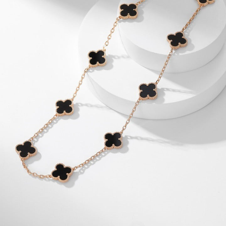 ¡®Twinkle jewelry¡¯CLOVER 10 MOTIFS ONYX NECKLACE