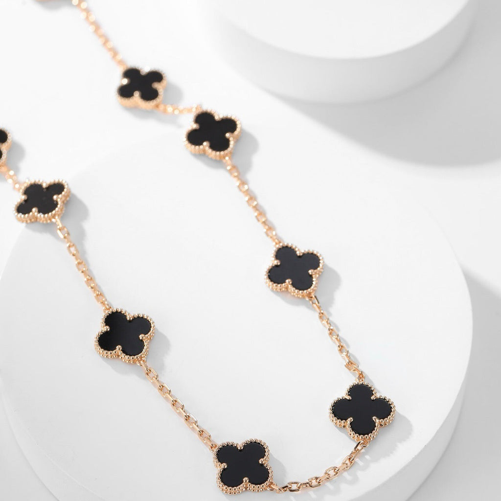 ¡®Twinkle jewelry¡¯CLOVER 10 MOTIFS ONYX NECKLACE