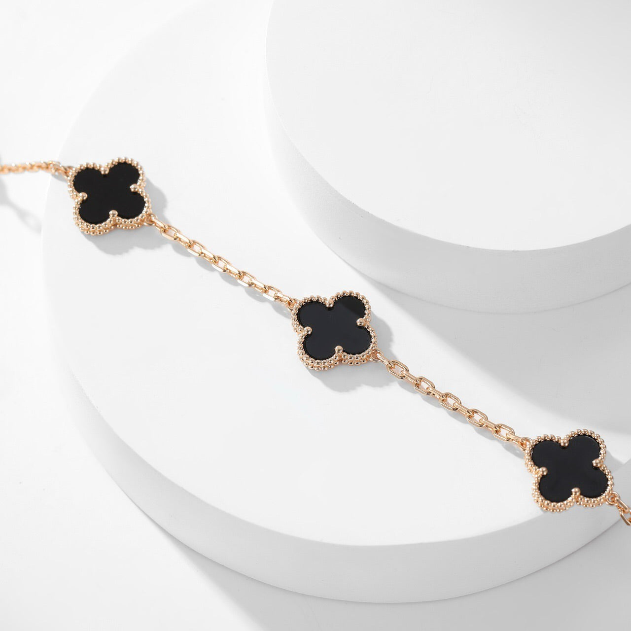 ¡®Twinkle jewelry¡¯CLOVER 10 MOTIFS ONYX NECKLACE