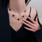 ¡®Twinkle jewelry¡¯CLOVER 10 MOTIFS ONYX NECKLACE