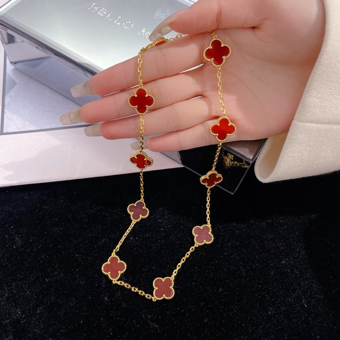 ¡®Twinkle jewelry¡¯CLOVER 10 MOTIFS CARNELIAN NECKLACE