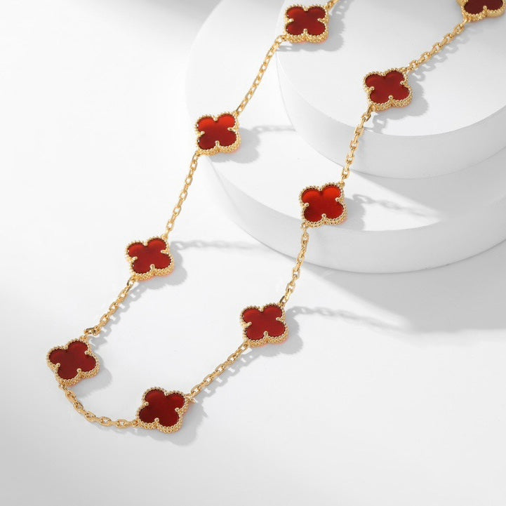¡®Twinkle jewelry¡¯CLOVER 10 MOTIFS CARNELIAN NECKLACE