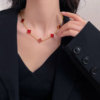 ¡®Twinkle jewelry¡¯CLOVER 10 MOTIFS CARNELIAN NECKLACE