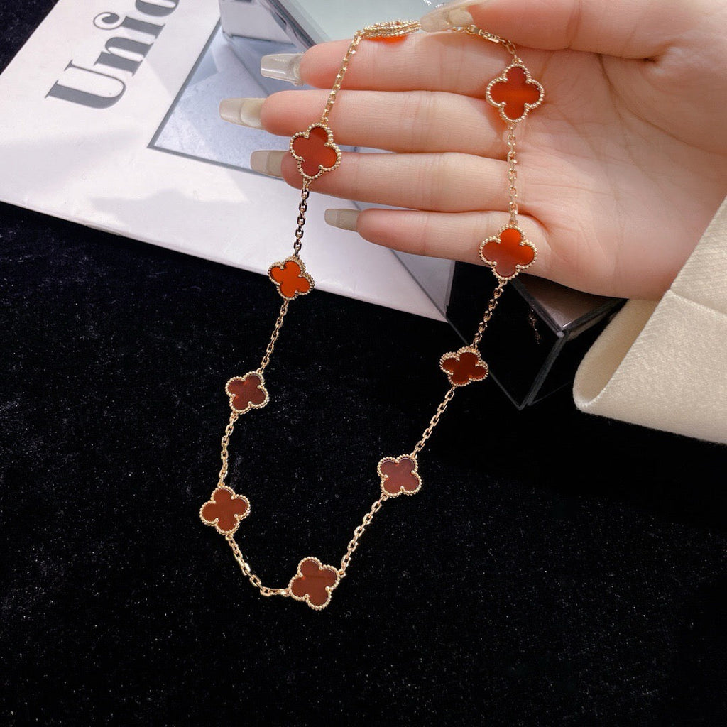 ¡®Twinkle jewelry¡¯CLOVER 10 MOTIFS CARNELIAN NECKLACE