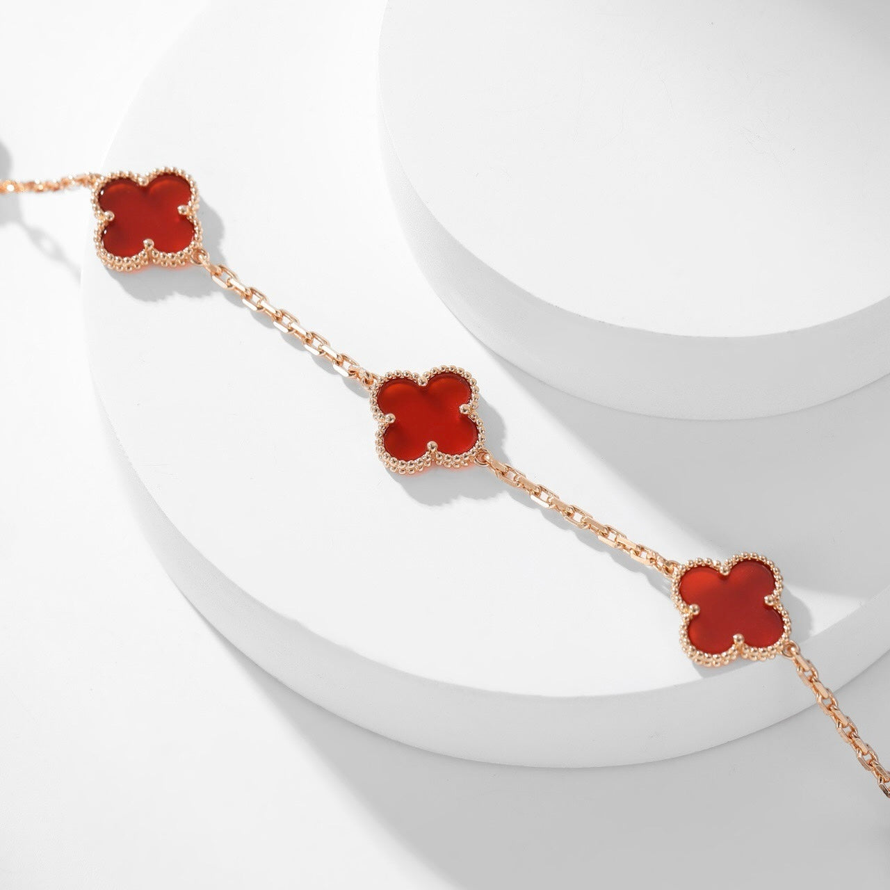 ¡®Twinkle jewelry¡¯CLOVER 10 MOTIFS CARNELIAN NECKLACE