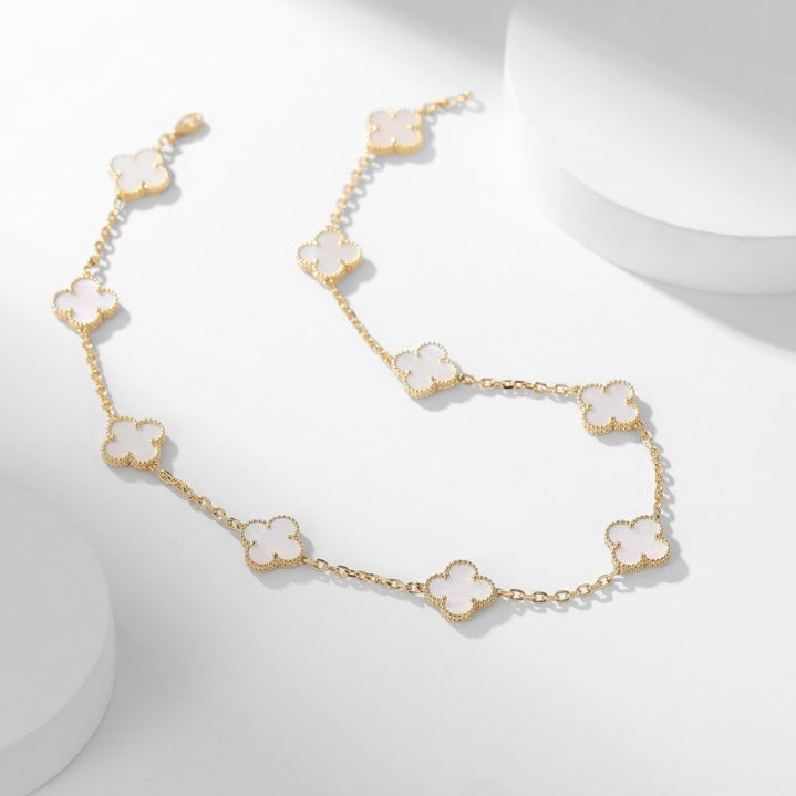 ¡®Twinkle jewelry¡¯CLOVER 10 MOTIFS WHITE MOTHER OF PEARL NECKLACE