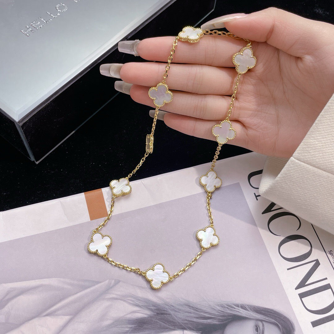 ¡®Twinkle jewelry¡¯CLOVER 10 MOTIFS WHITE MOTHER OF PEARL NECKLACE