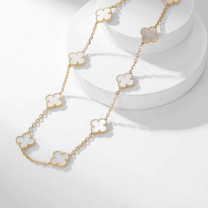 ¡®Twinkle jewelry¡¯CLOVER 10 MOTIFS WHITE MOTHER OF PEARL NECKLACE
