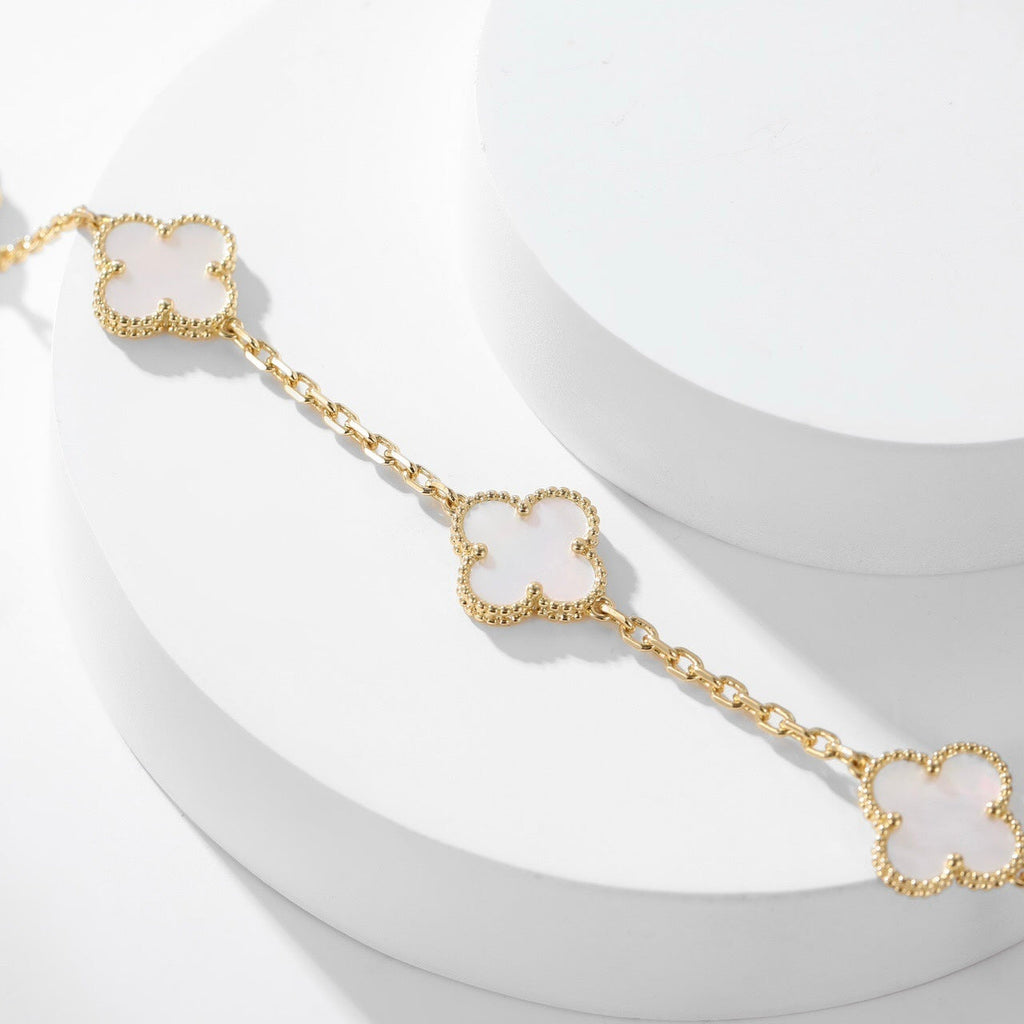 ¡®Twinkle jewelry¡¯CLOVER 10 MOTIFS WHITE MOTHER OF PEARL NECKLACE