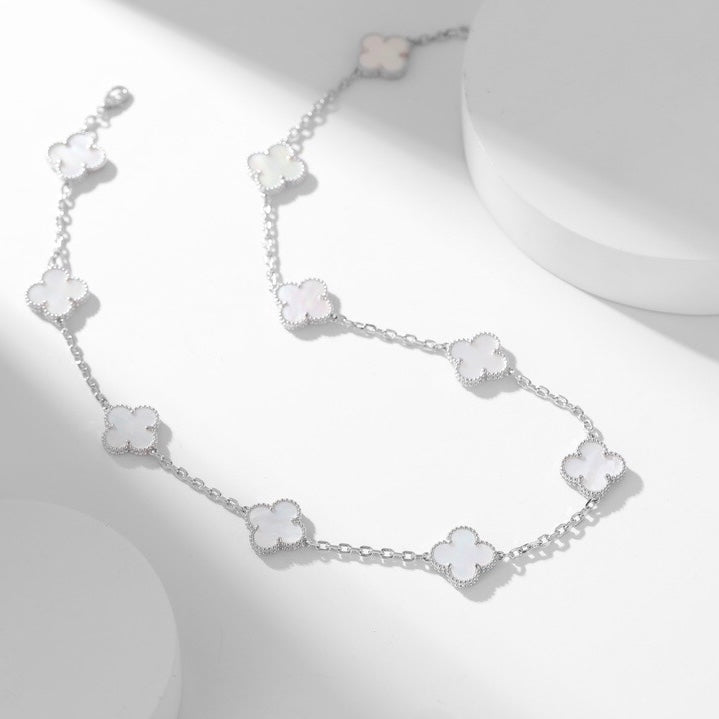 ¡®Twinkle jewelry¡¯CLOVER 10 MOTIFS WHITE MOTHER OF PEARL NECKLACE