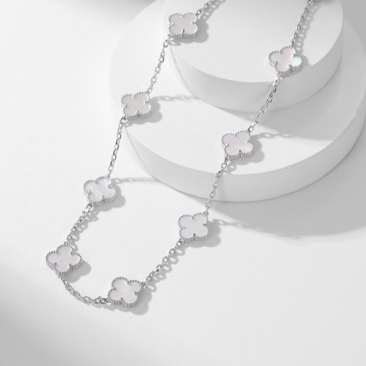 ¡®Twinkle jewelry¡¯CLOVER 10 MOTIFS WHITE MOTHER OF PEARL NECKLACE
