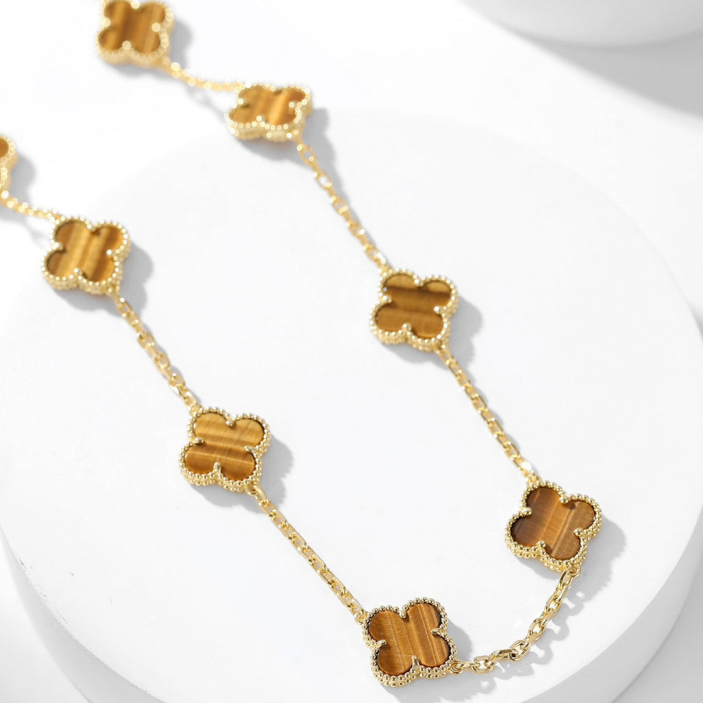 ¡®Twinkle jewelry¡¯CLOVER 10 MOTIFS TIGER EYE NECKLACE