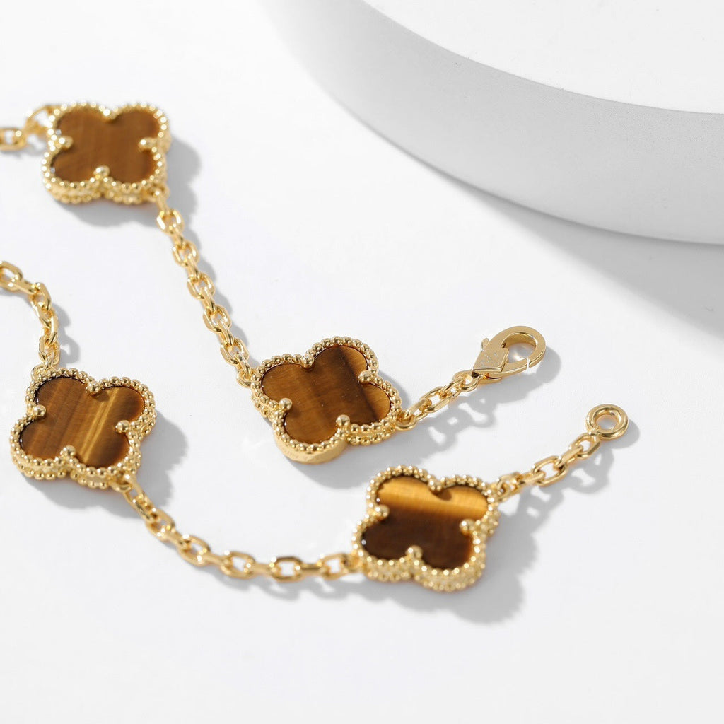 ¡®Twinkle jewelry¡¯CLOVER 10 MOTIFS TIGER EYE NECKLACE