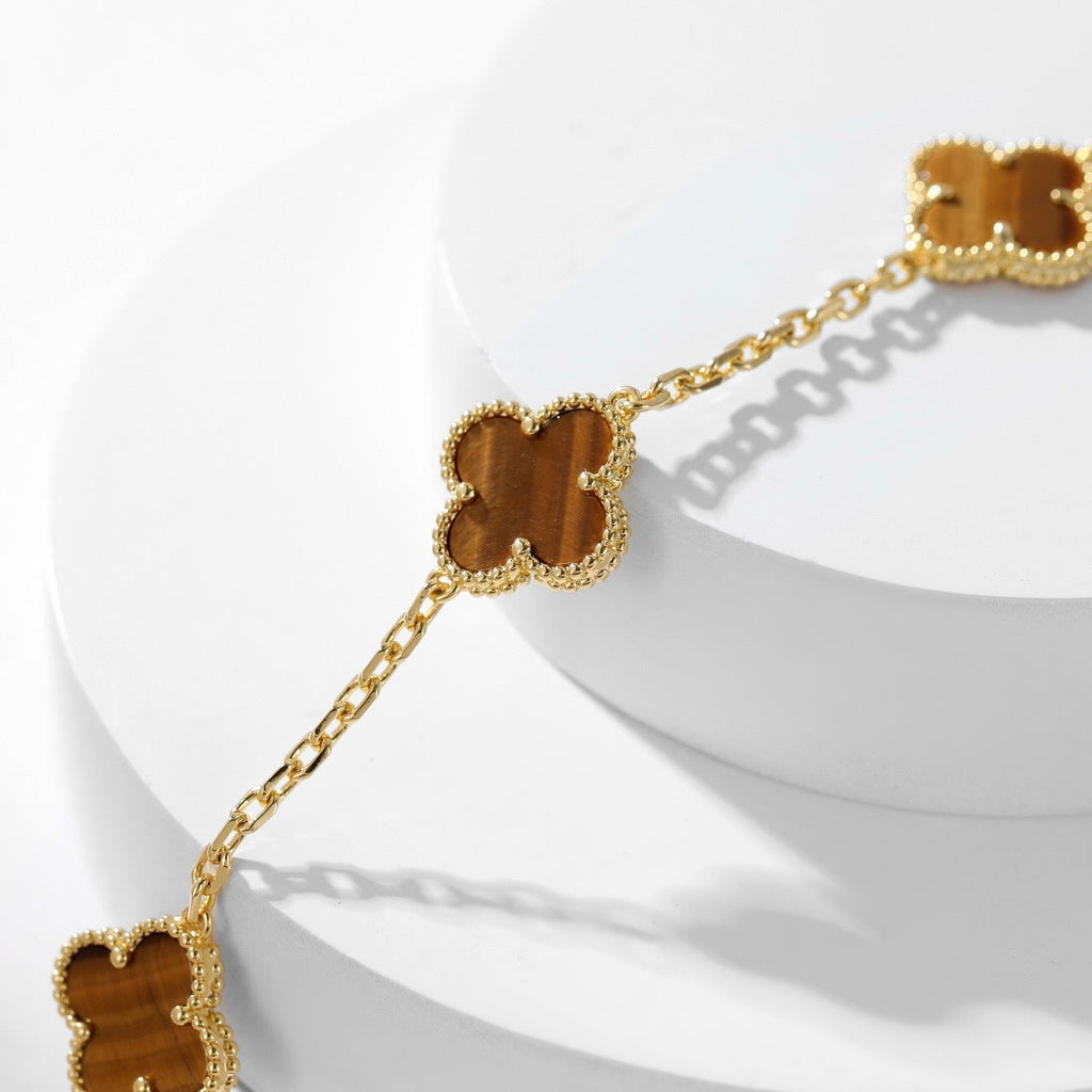 ¡®Twinkle jewelry¡¯CLOVER 10 MOTIFS TIGER EYE NECKLACE