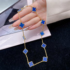 ¡®Twinkle jewelry¡¯CLOVER 10 MOTIFS BLUE AGATE NECKLACE