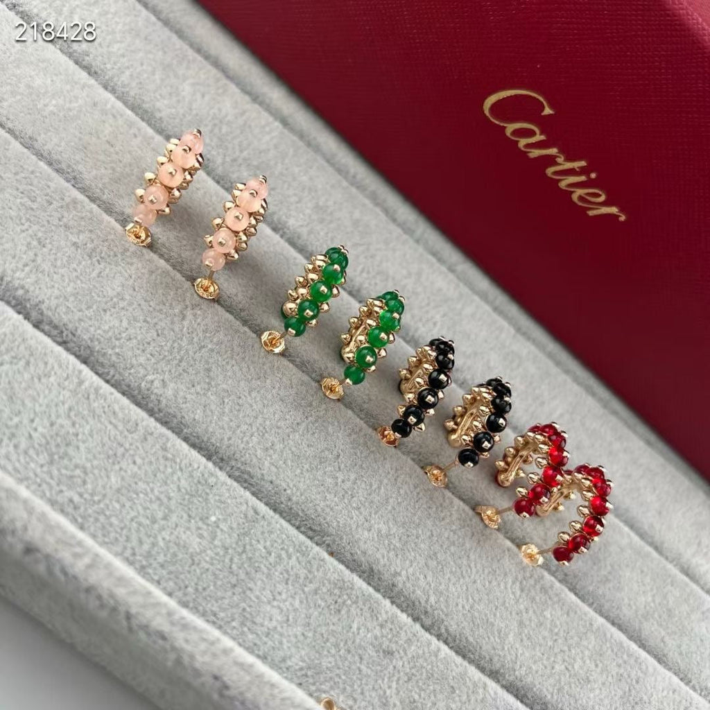 [Twinkle]NEW COLORED GEMSTONE COLLECTION SMALL HOOP EARRINGS