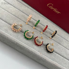 [Twinkle]NEW COLORED GEMSTONE COLLECTION SMALL HOOP EARRINGS