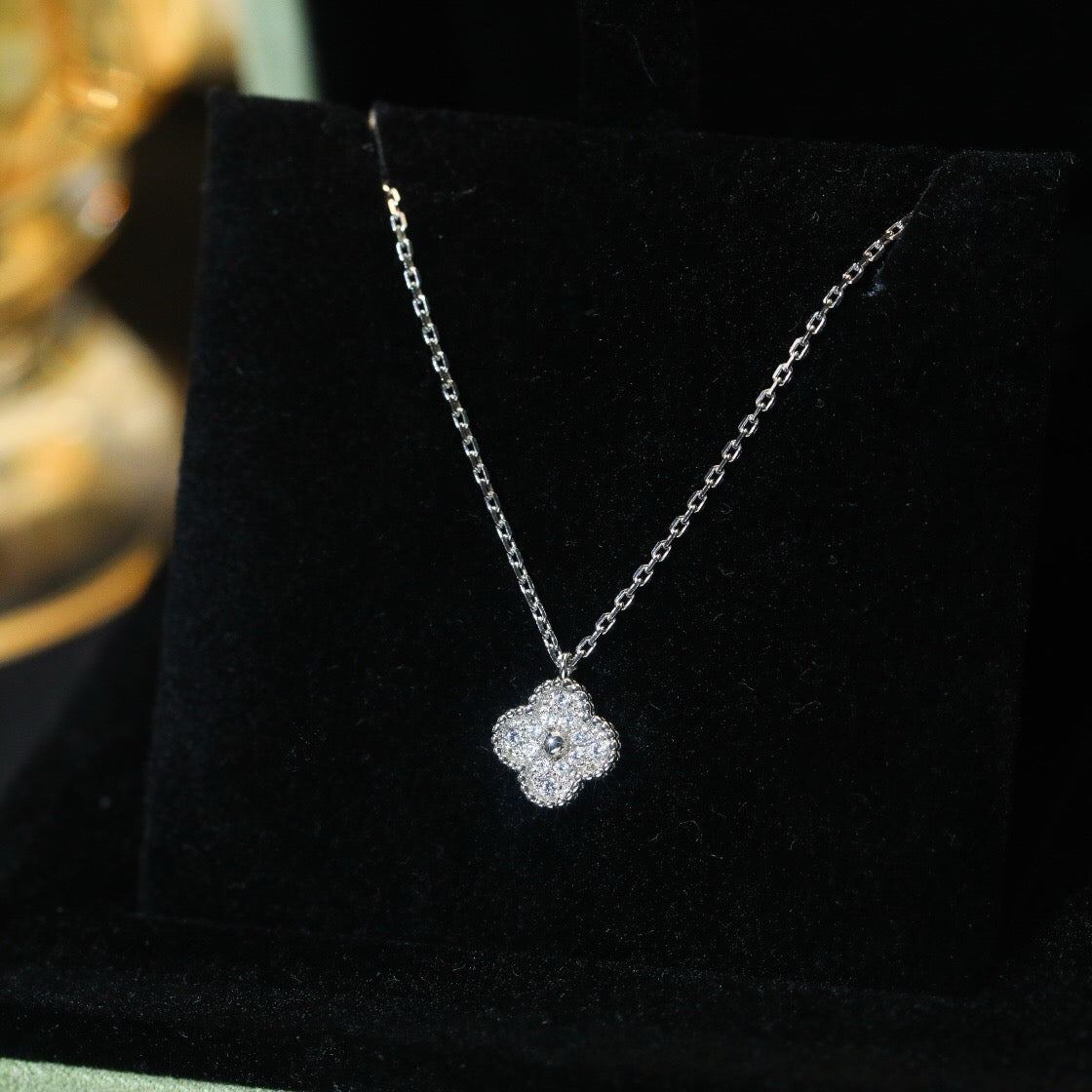 ¡®Twinkle jewelry¡¯CLOVER MINI 9.5MM PENDANT DIAMOND NECKLACE