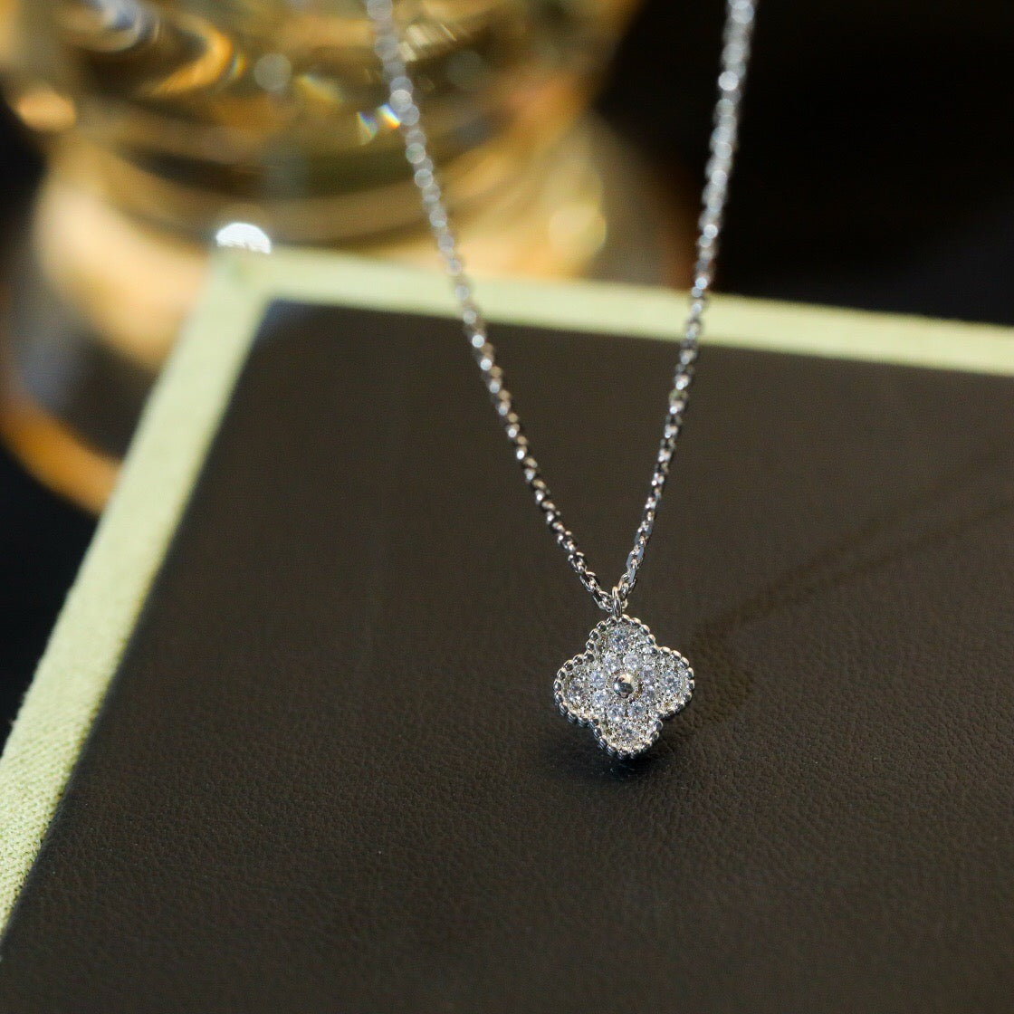 ¡®Twinkle jewelry¡¯CLOVER MINI 9.5MM PENDANT DIAMOND NECKLACE