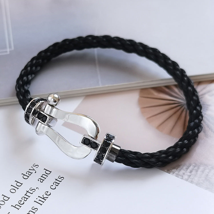 ¡®Twinkle jewelry¡¯FORCE LARGE HORSESHOE BLACK DIAMOND BRACELET SILVER