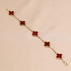 [Twinkle jewelry]New  CLOVER 5 MOTIF RED CORNELIAN BRACELET COLLECTION