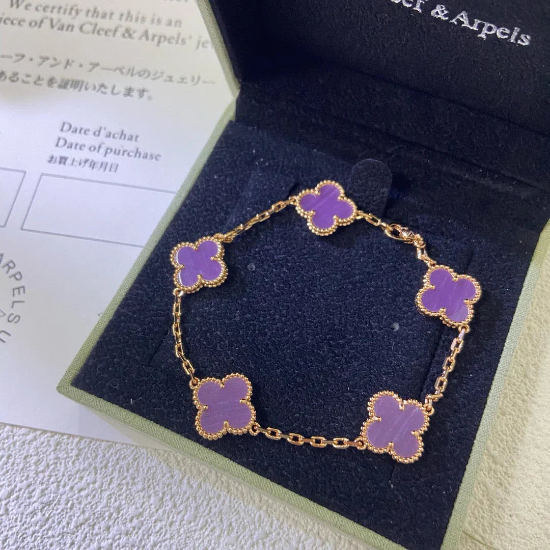 [Twinkle jewelry]New  CLOVER 5 MOTIF VIOLET BRACELET COLLECTION