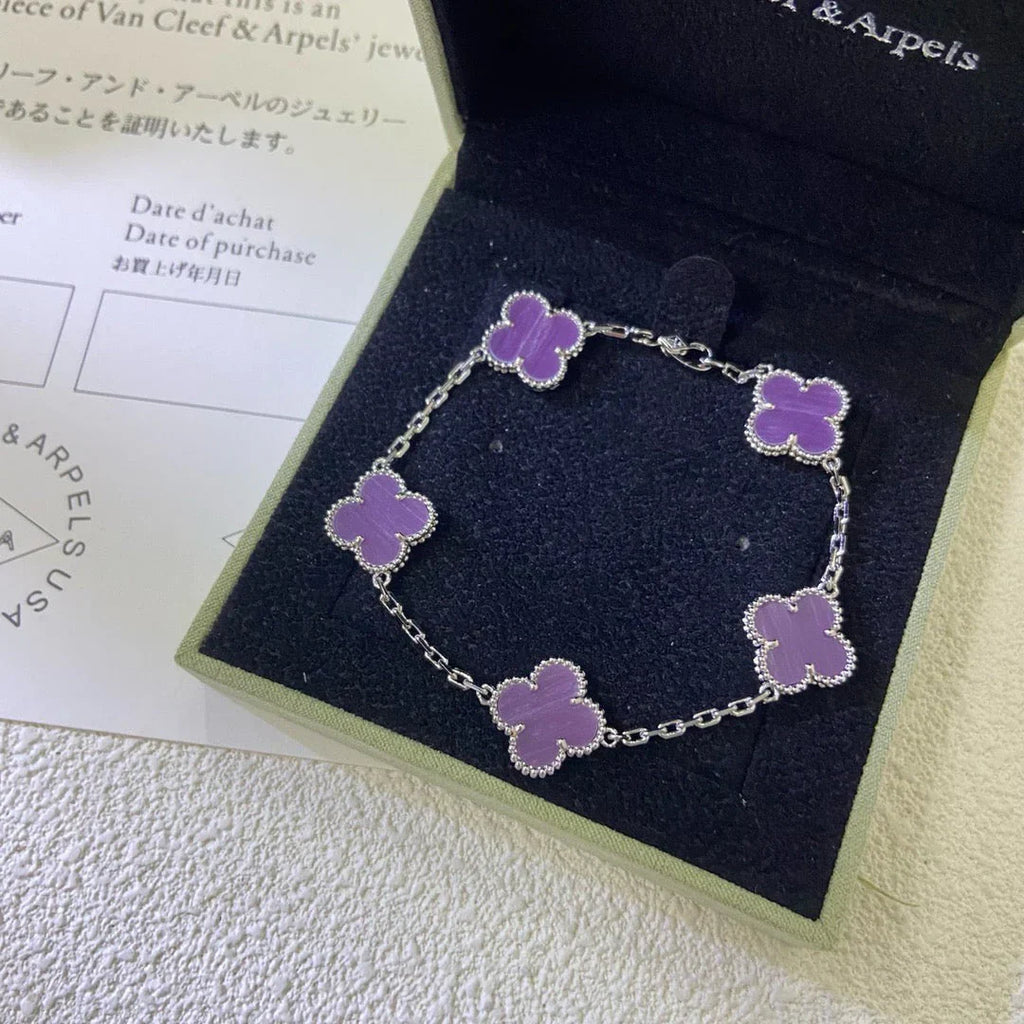 [Twinkle jewelry]New  CLOVER 5 MOTIF VIOLET BRACELET COLLECTION