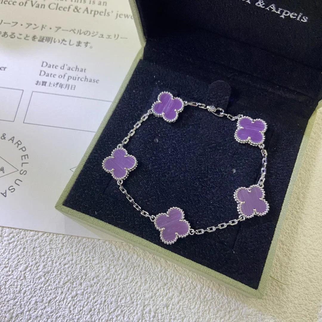 [Twinkle jewelry]New  CLOVER 5 MOTIF VIOLET BRACELET COLLECTION