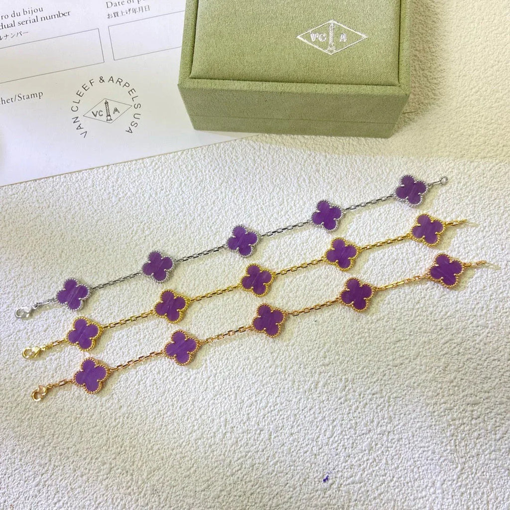 [Twinkle jewelry]New  CLOVER 5 MOTIF VIOLET BRACELET COLLECTION