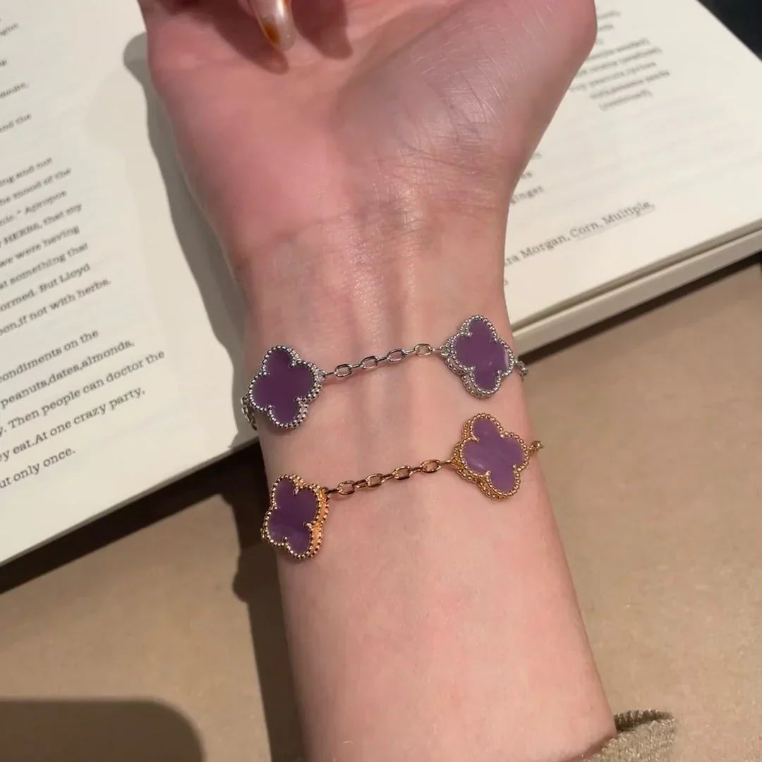 [Twinkle jewelry]New  CLOVER 5 MOTIF VIOLET BRACELET COLLECTION