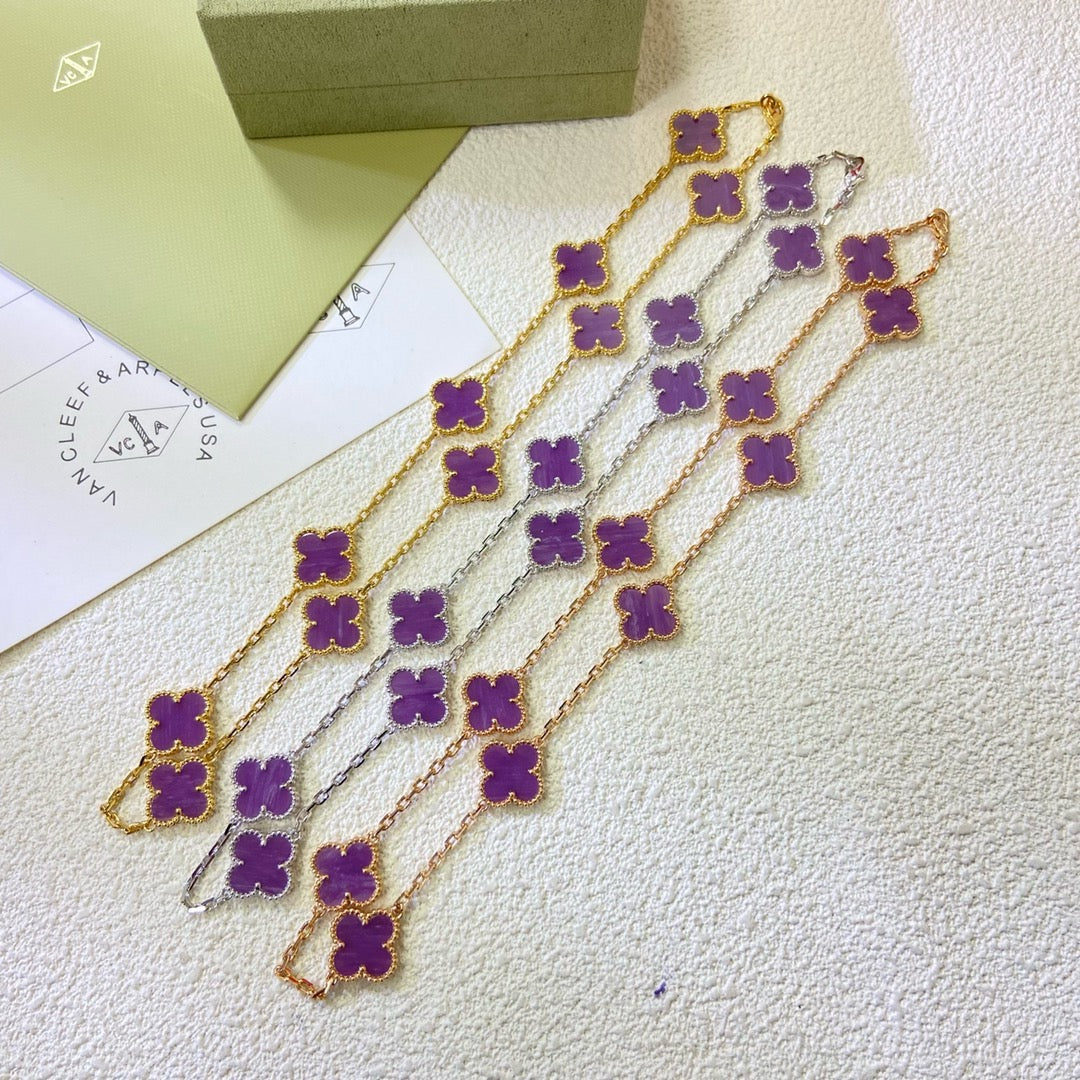 ¡®Twinkle jewelry¡¯CLOVER 10 MOTIFS  PURPLE VIOLET  NECKLACE
