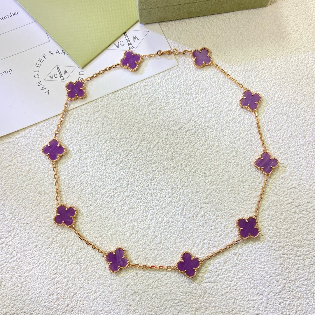 ¡®Twinkle jewelry¡¯CLOVER 10 MOTIFS  PURPLE VIOLET  NECKLACE