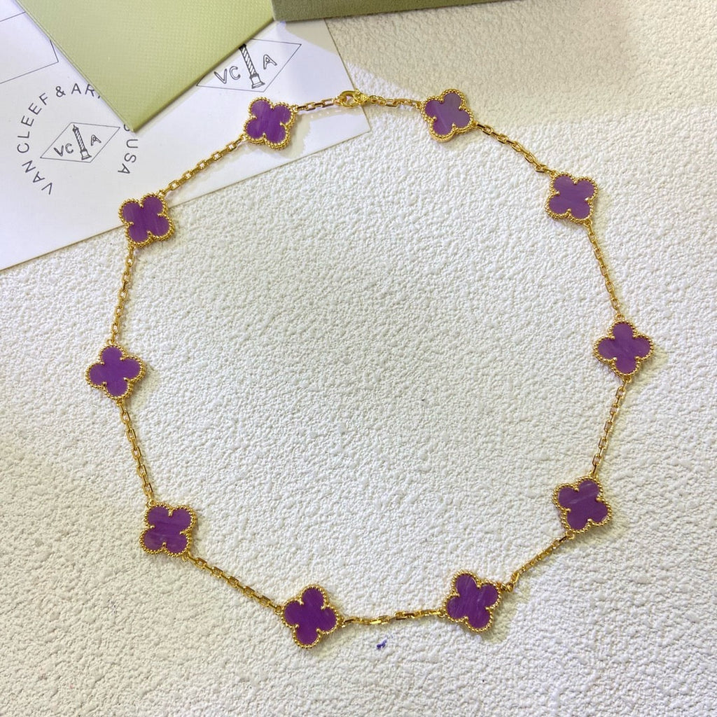 ¡®Twinkle jewelry¡¯CLOVER 10 MOTIFS  PURPLE VIOLET  NECKLACE