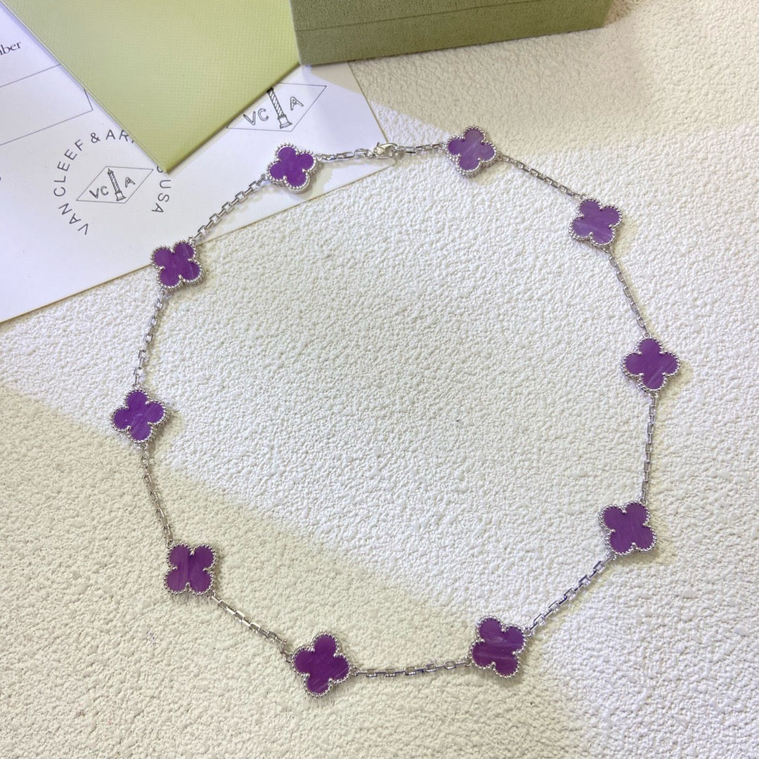 ¡®Twinkle jewelry¡¯CLOVER 10 MOTIFS  PURPLE VIOLET  NECKLACE