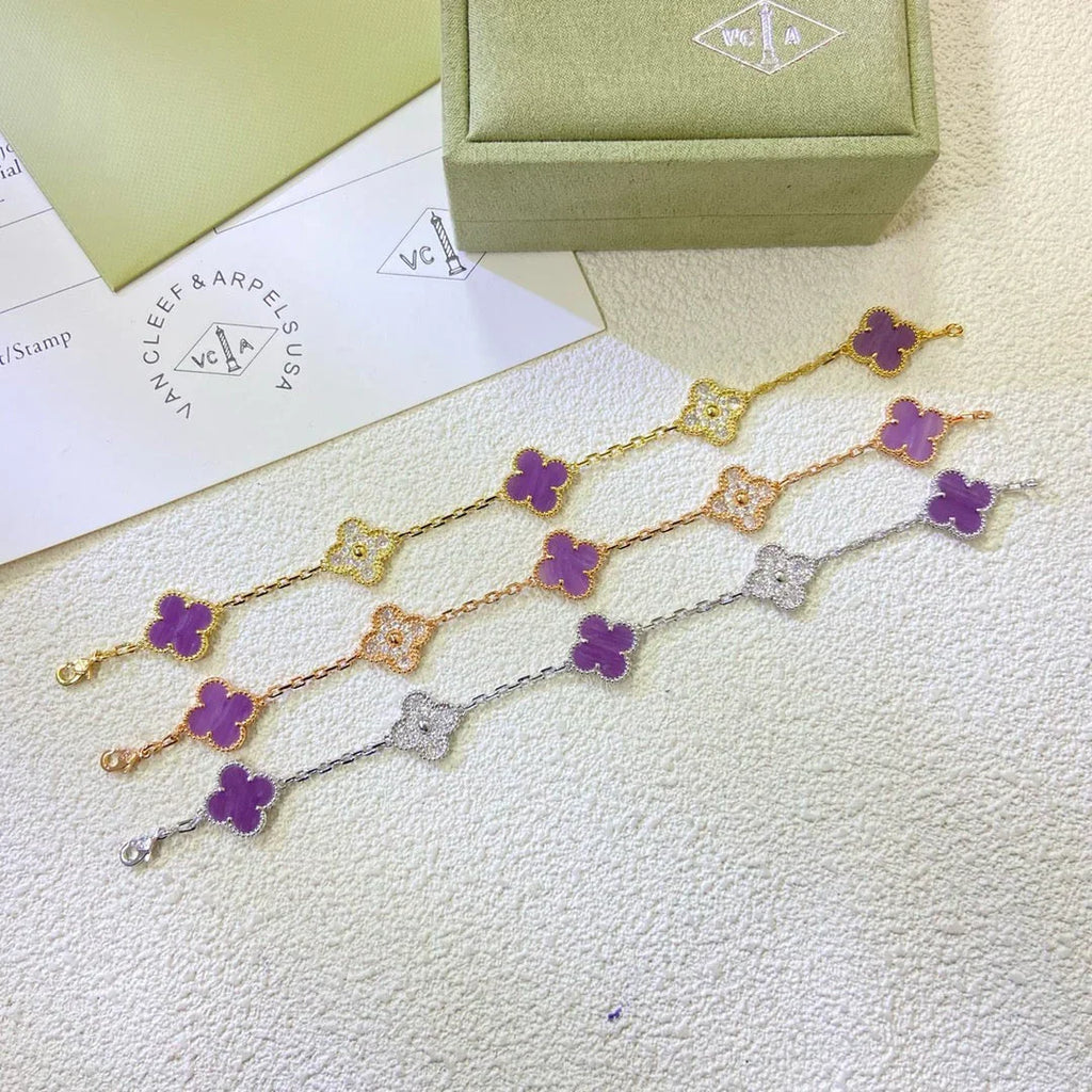 [Twinkle jewelry]New  CLOVER 5 MOTIF VIOLET BRACELET COLLECTION