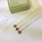 ¡®Twinkle jewelry¡¯CLOVER 15MM DIAMOND  PURPLE VIOLET NECKLACE