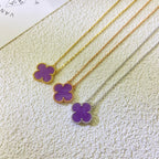 ¡®Twinkle jewelry¡¯CLOVER 15MM  PURPLE VIOLET NECKLACE