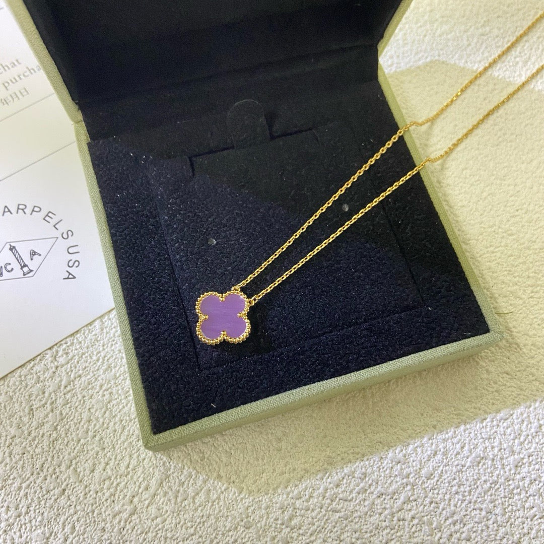 ¡®Twinkle jewelry¡¯CLOVER 15MM  PURPLE VIOLET NECKLACE