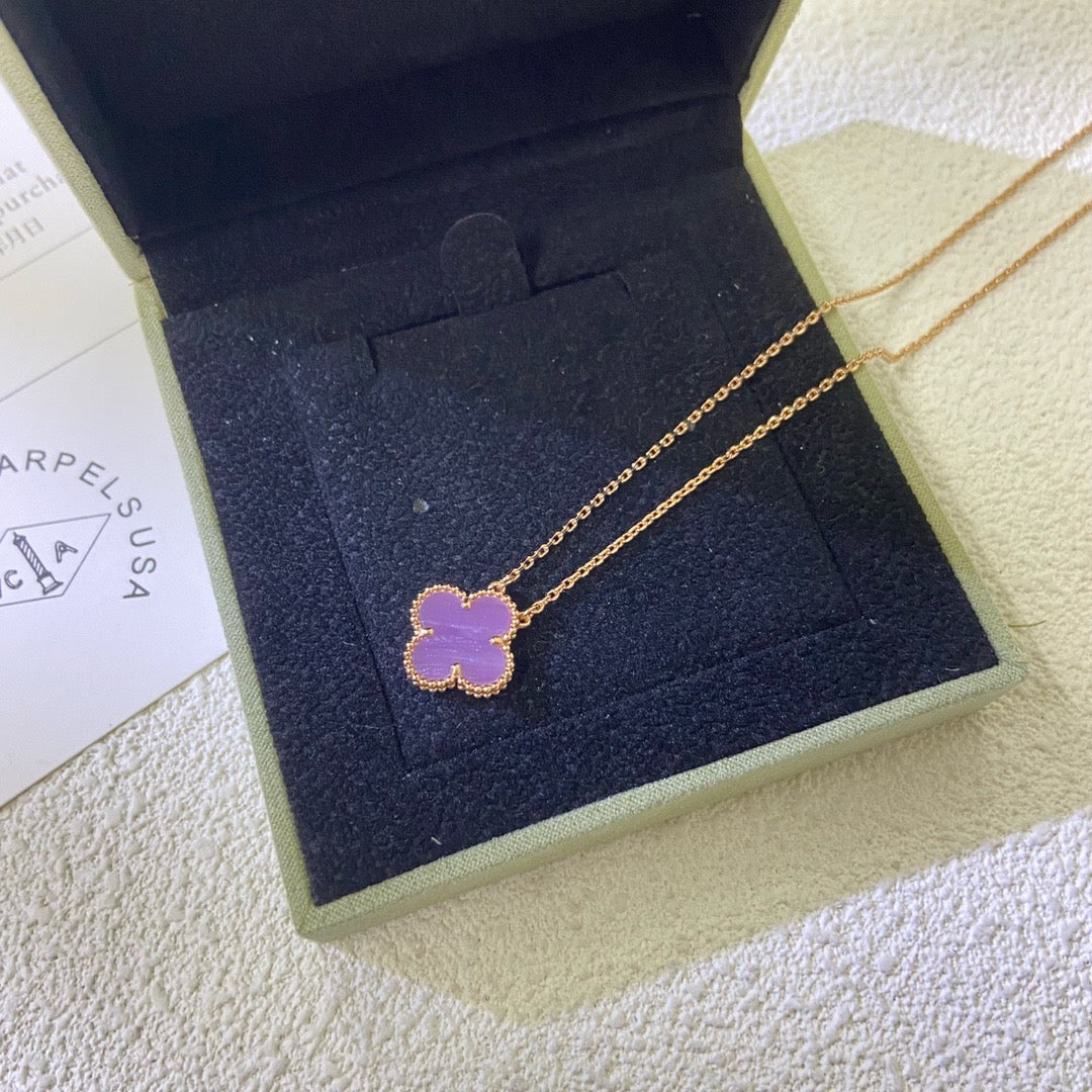 ¡®Twinkle jewelry¡¯CLOVER 15MM  PURPLE VIOLET NECKLACE