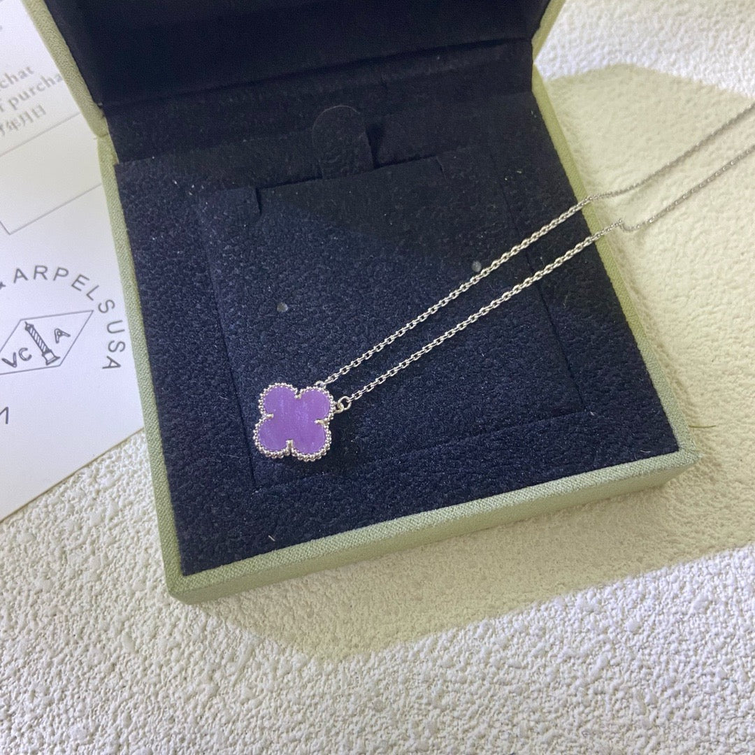 ¡®Twinkle jewelry¡¯CLOVER 15MM  PURPLE VIOLET NECKLACE
