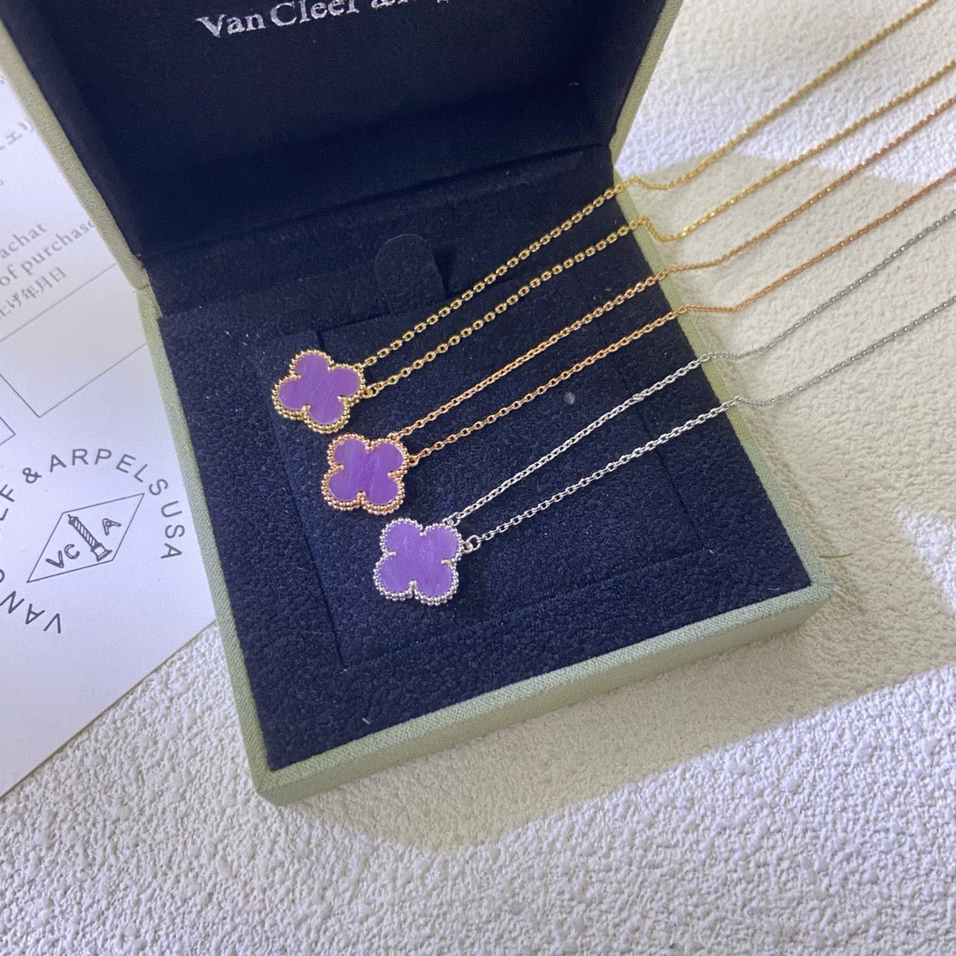 ¡®Twinkle jewelry¡¯CLOVER 15MM  PURPLE VIOLET NECKLACE