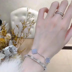 [Twinkle jewelry]New  CLOVER 5 MOTIF PURPLE CHALCEDONY BRACELET COLLECTION