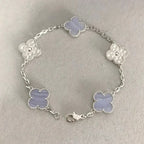 [Twinkle jewelry]New  CLOVER 5 MOTIF PURPLE CHALCEDONY BRACELET COLLECTION