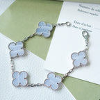 [Twinkle jewelry]New  CLOVER 5 MOTIF PURPLE CHALCEDONY BRACELET COLLECTION
