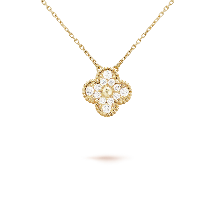 ¡®Twinkle jewelry¡¯CLOVER 15MM DIAMOND SINGLE FLOWER NECKLACE